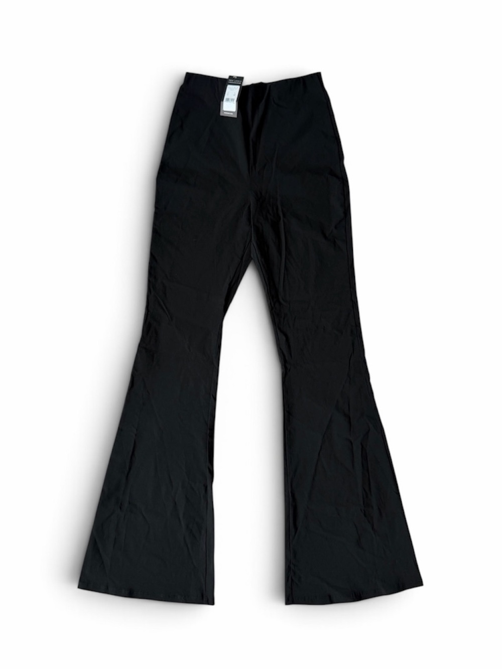 New Look Black Bengaline Flare Pants Trouser stretch Tall US8 W28-33